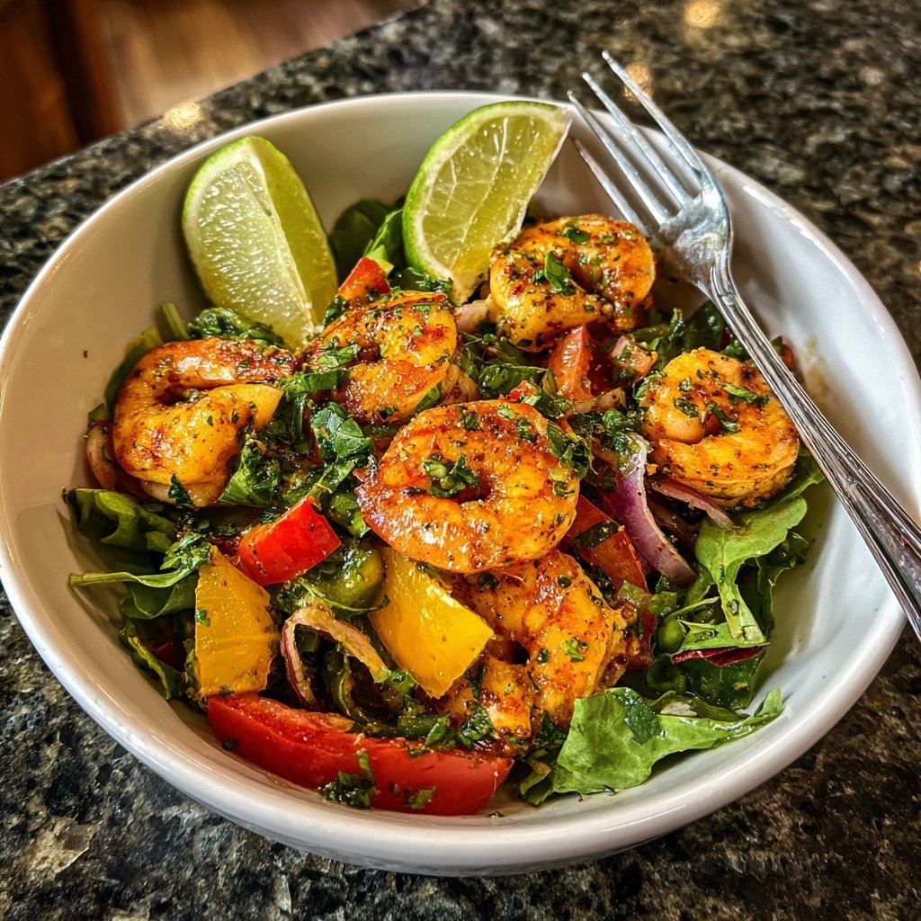 Knoblauch Limette Garnelen Salat