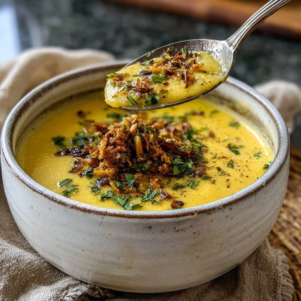Cremige Geröstete-Knoblauch-Suppe