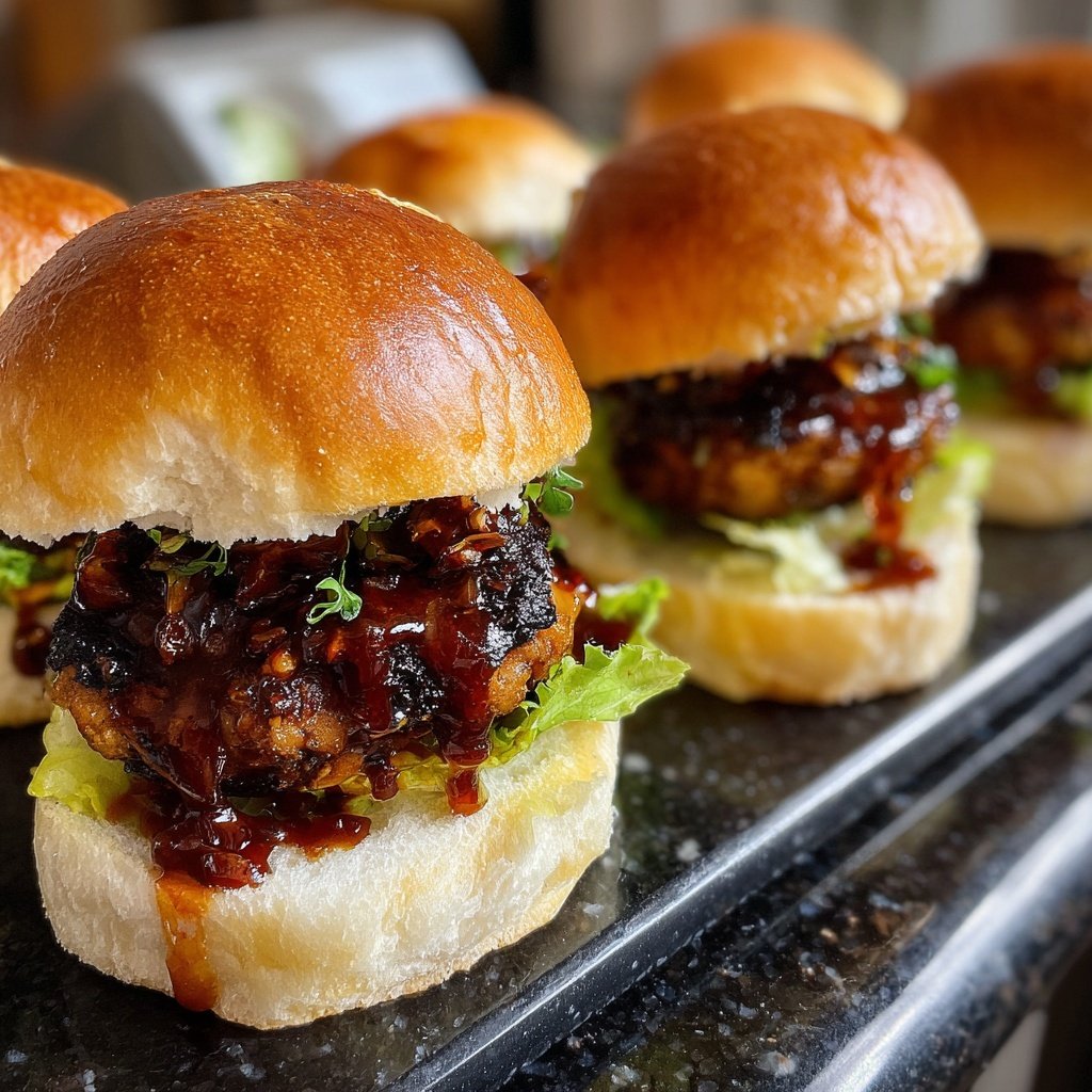 Vegane BBQ Kichererbsen Mini Burger