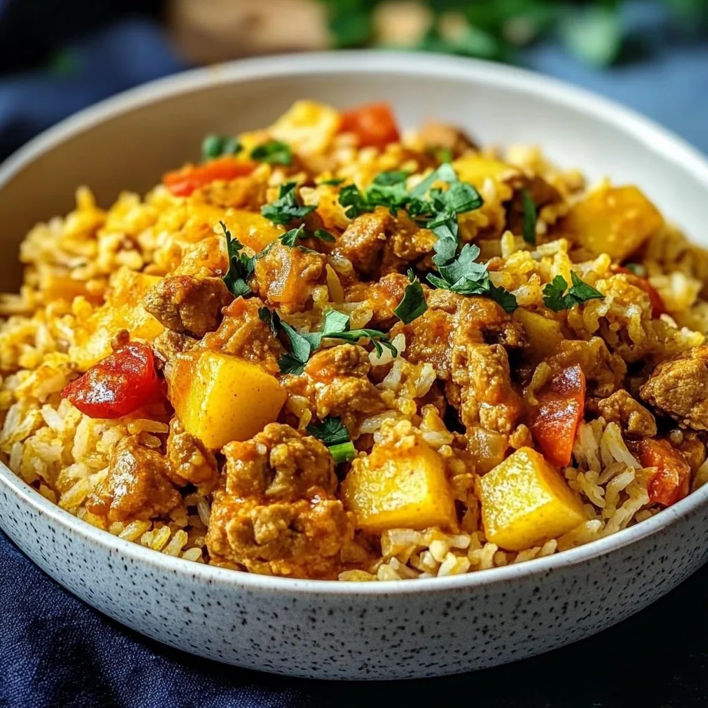 Curryreis mit Hackfleisch