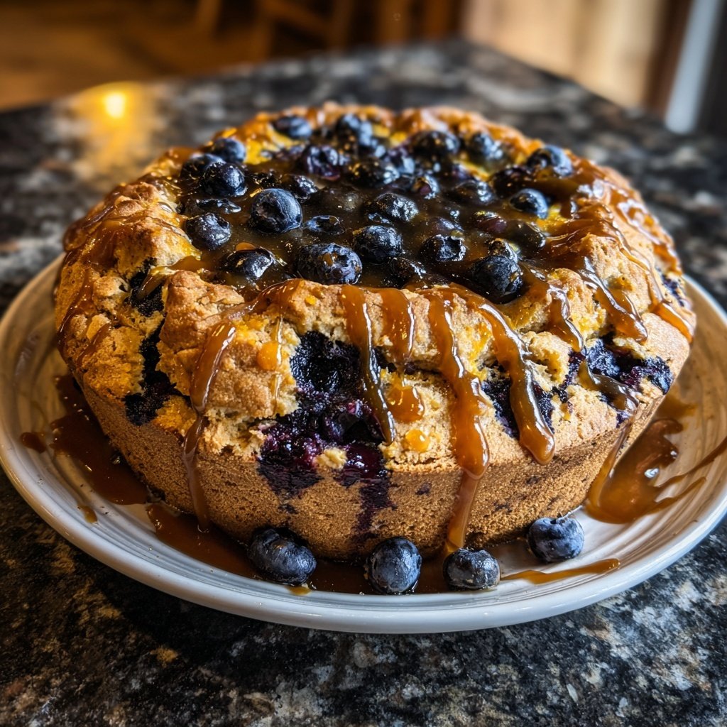 Zitrone Blaubeeren Sauerteig mit gesalzenem Karamell