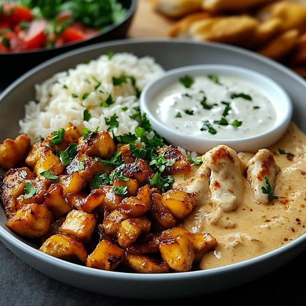 Einfaches Hähnchen Gyros in cremiger Schmand Soße