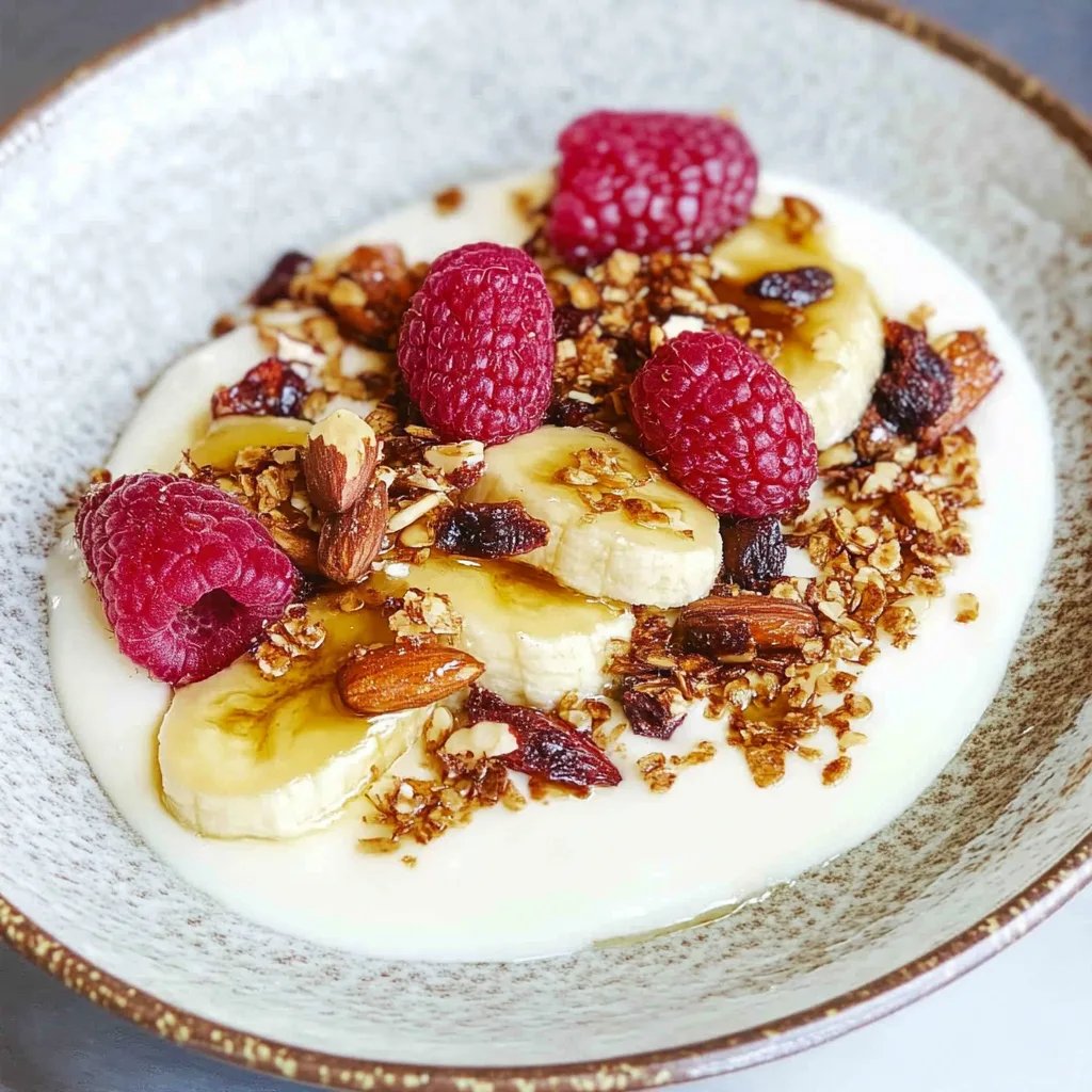 Grekisk Yoghurt med Kanelrostate Bananer och Hallon: Ett Underbart Ultimat Recept