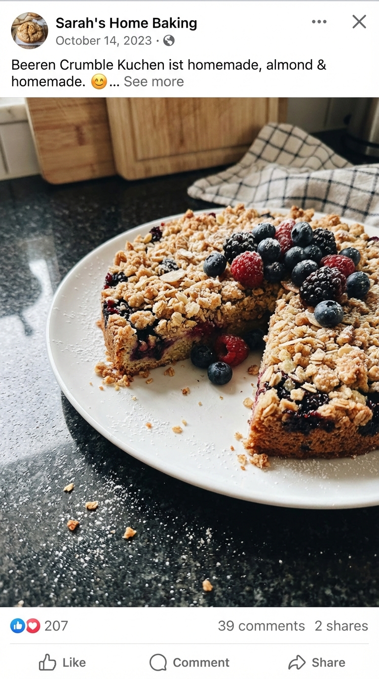 Beeren Crumble Kuchen Fisch Sternzeichen