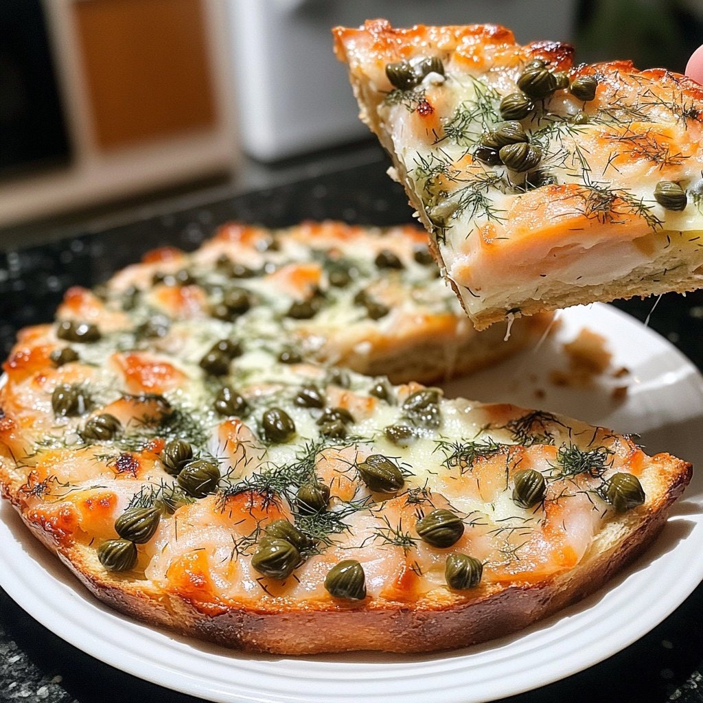 Weihnachtskranz aus geräuchertem Lachs-Bruschetta