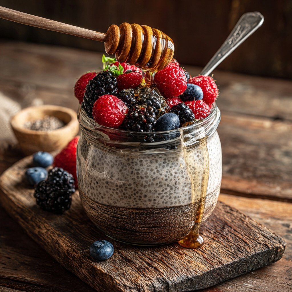 Hohes Protein Chia Pudding