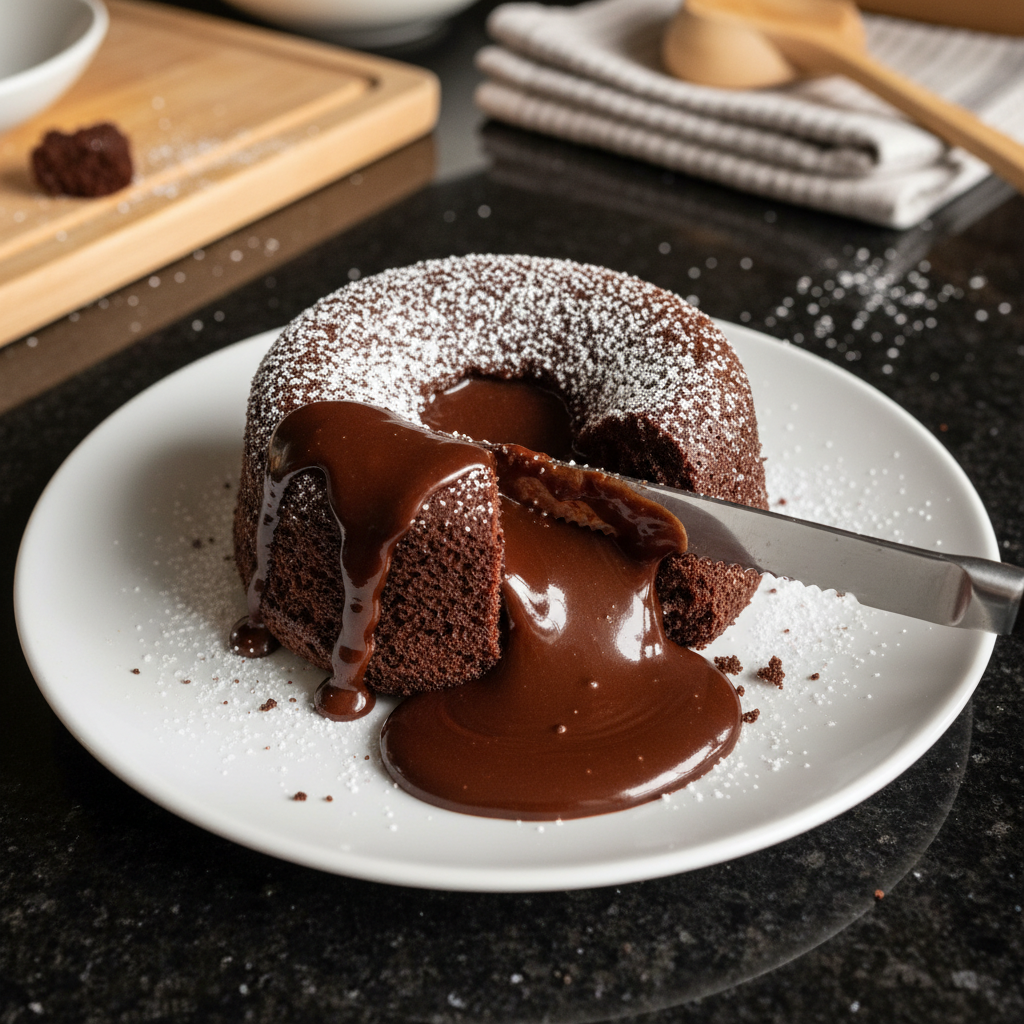 Valentinstags Schokoladen Lava Kuchen