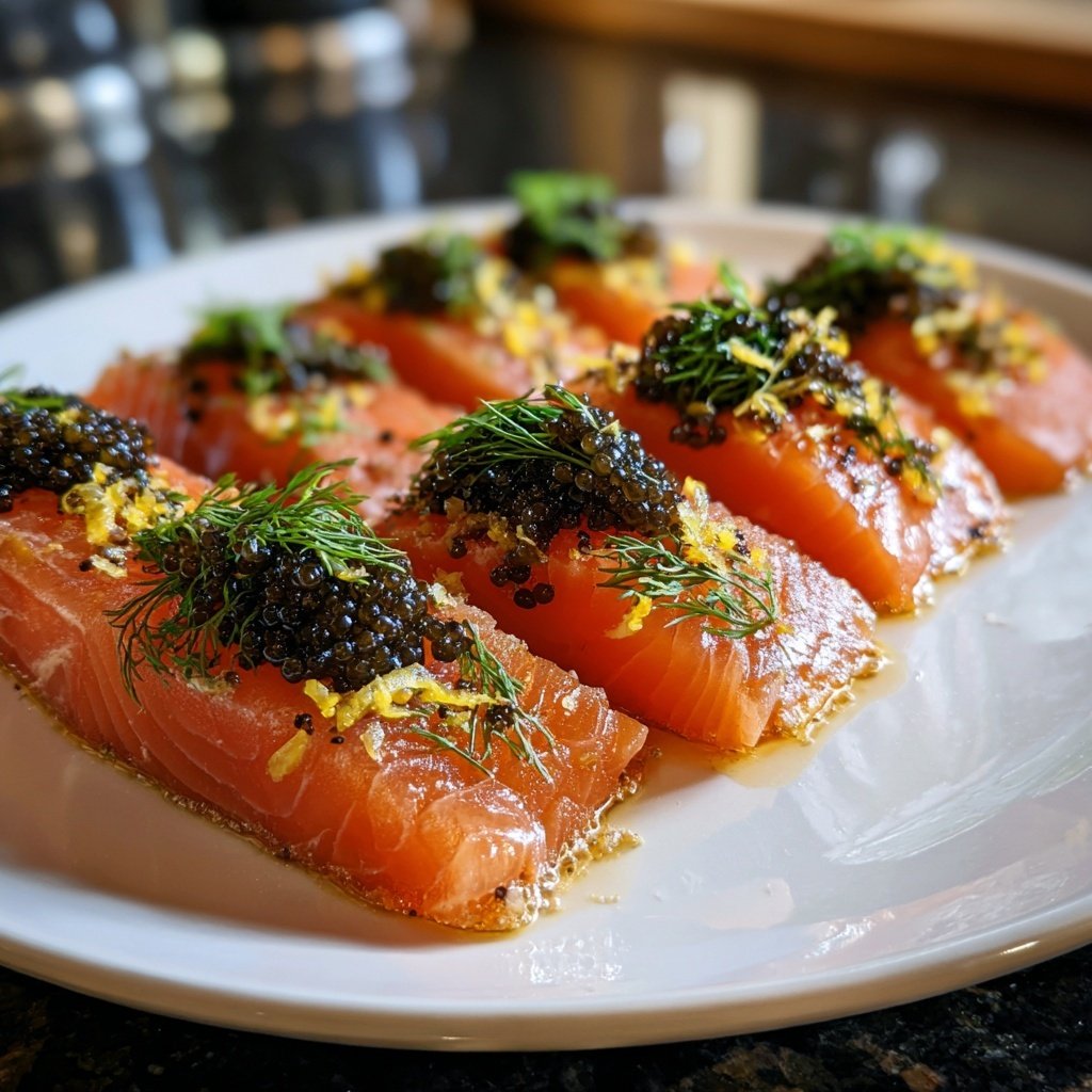 Lachs mit Kaviar und Dill