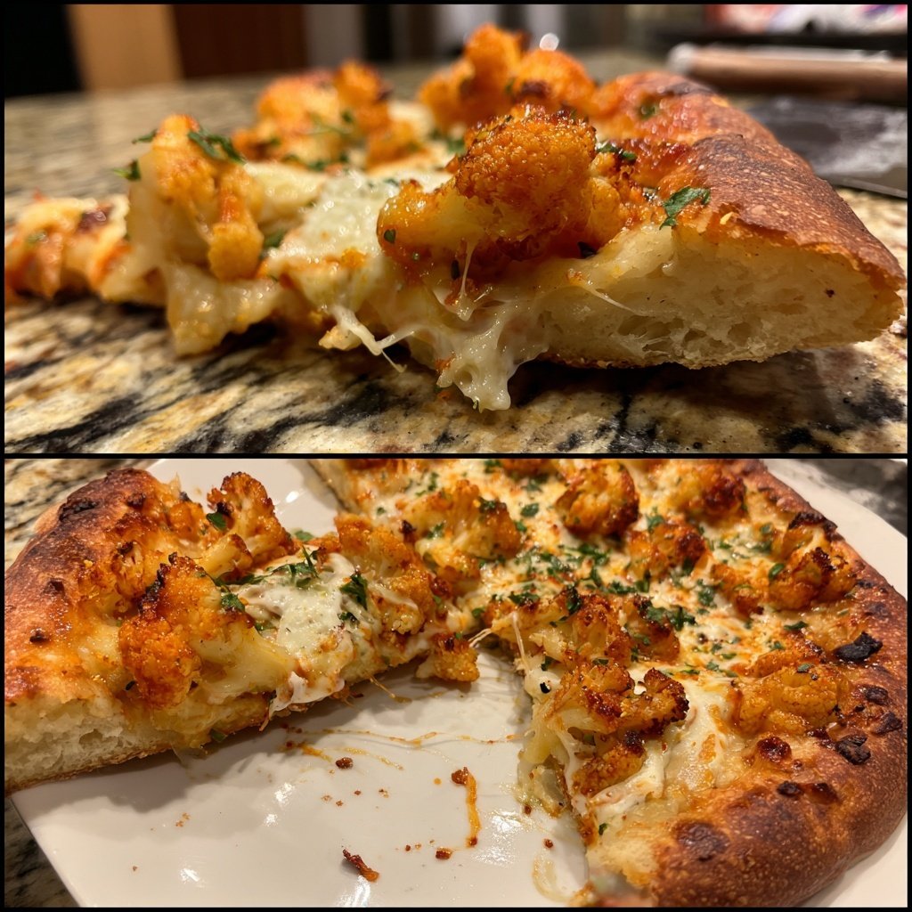 Vegane Buffalo Blumenkohl Pizza