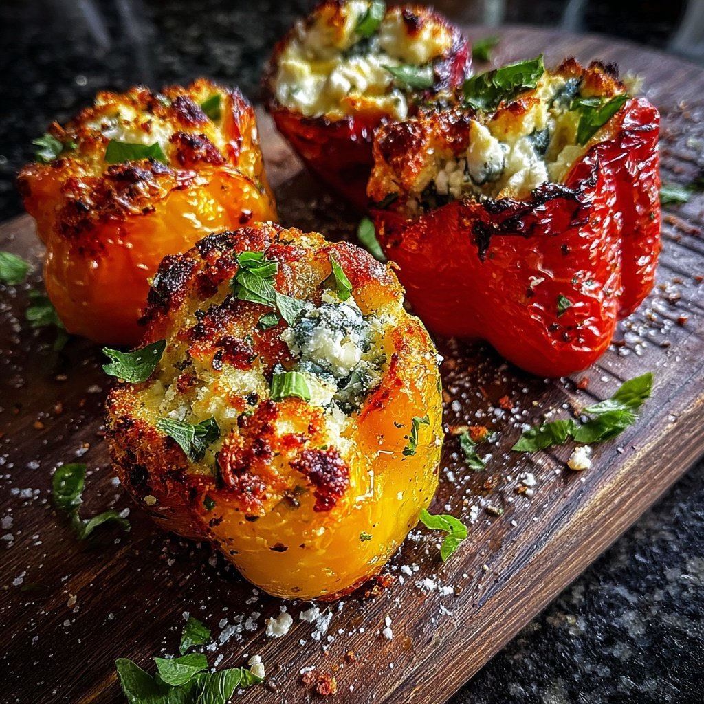 Gefüllte Mini-Paprika mit Feta