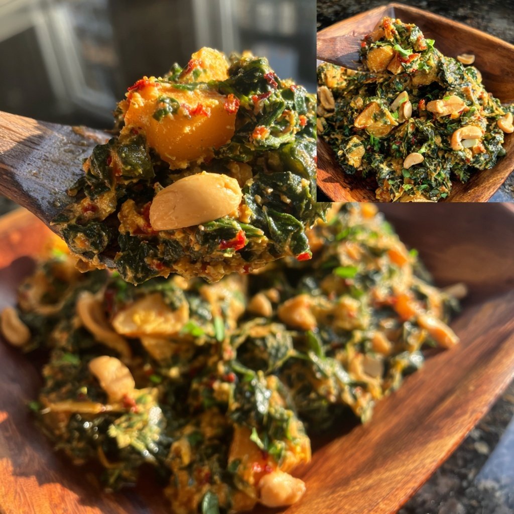 Scharfer Erdnuss Grünkohl Süßkartoffel