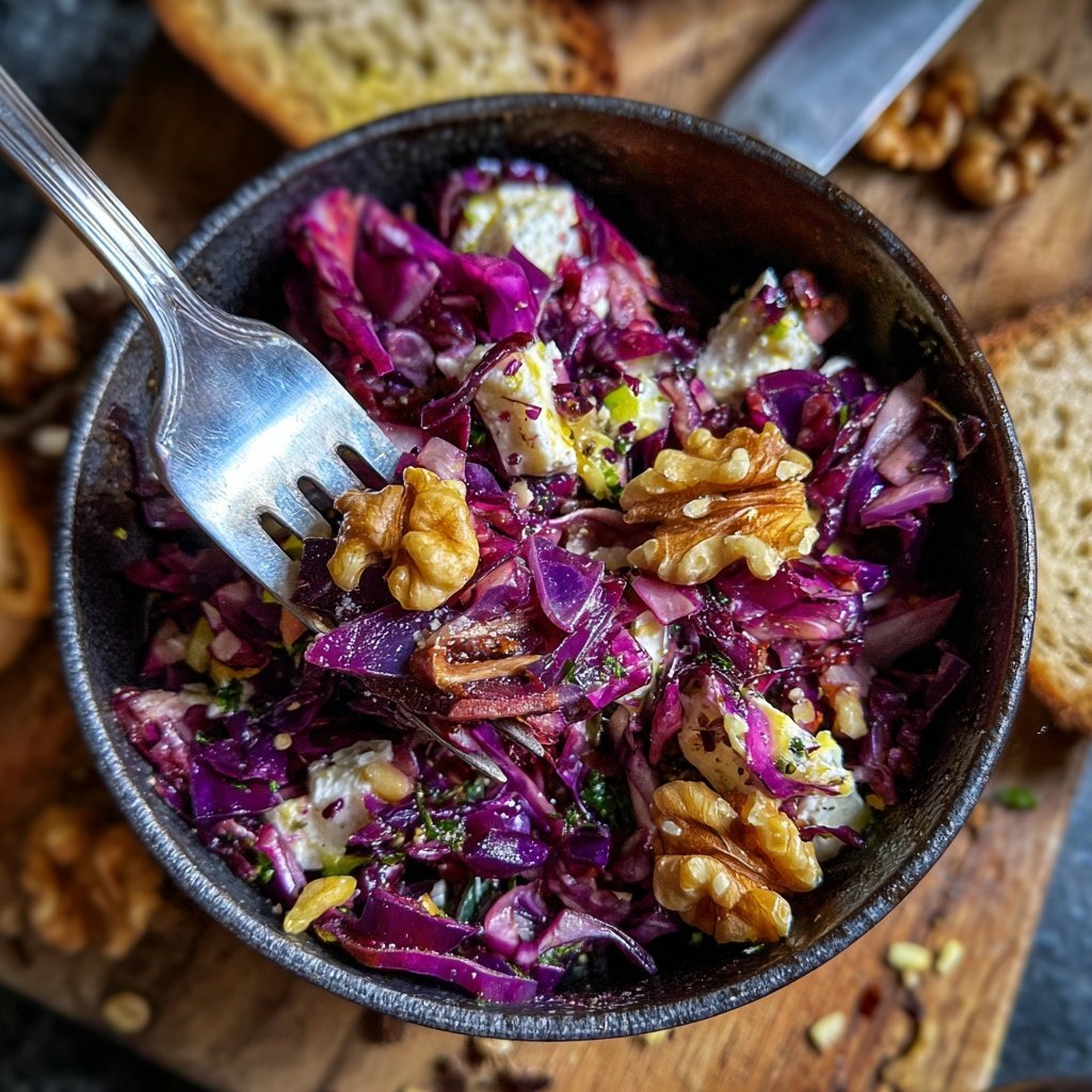Rotkohl Salat mit Feta und Walnüssen - Klara & Ida