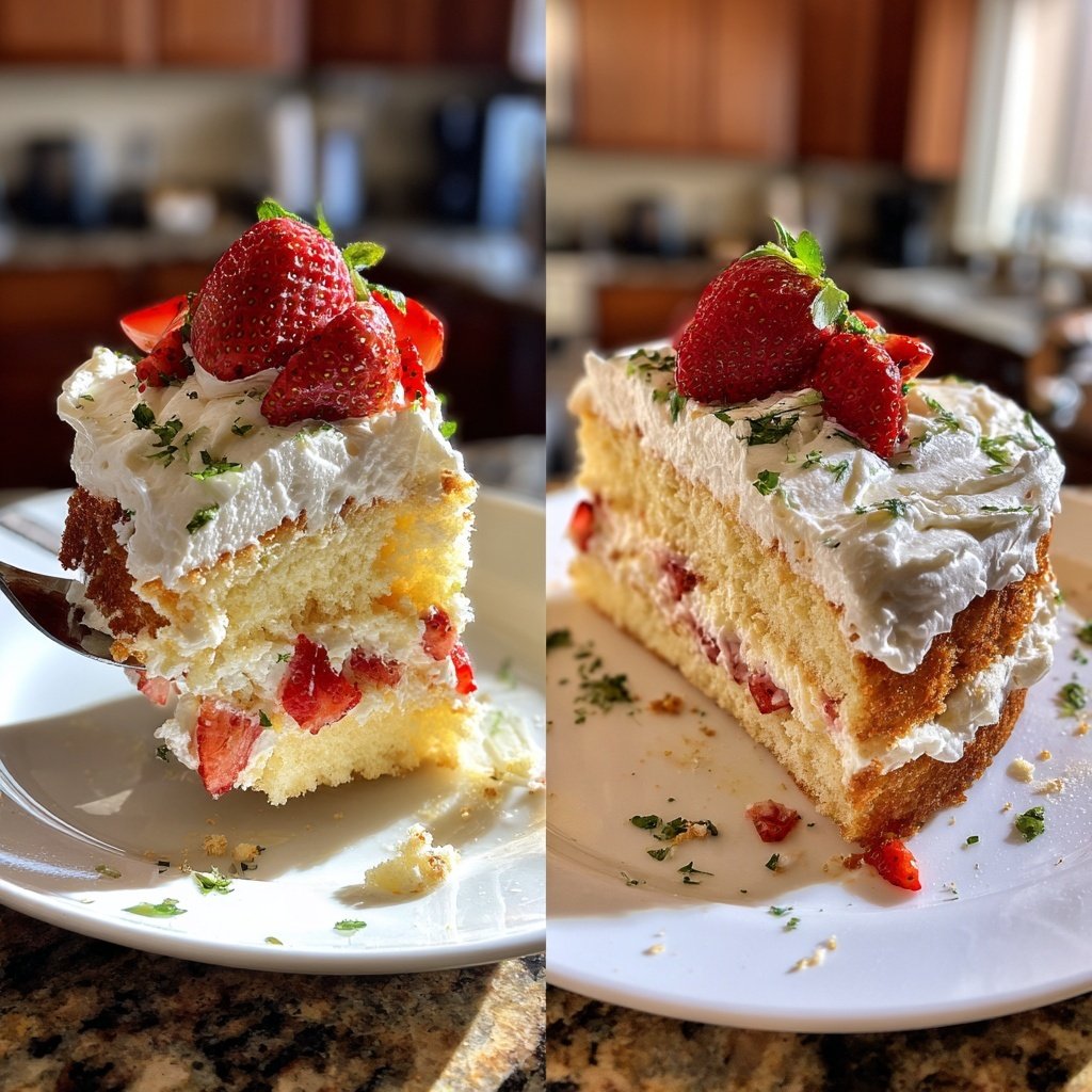 Geschlagene Erdbeer-Shortcake-Nachtisch