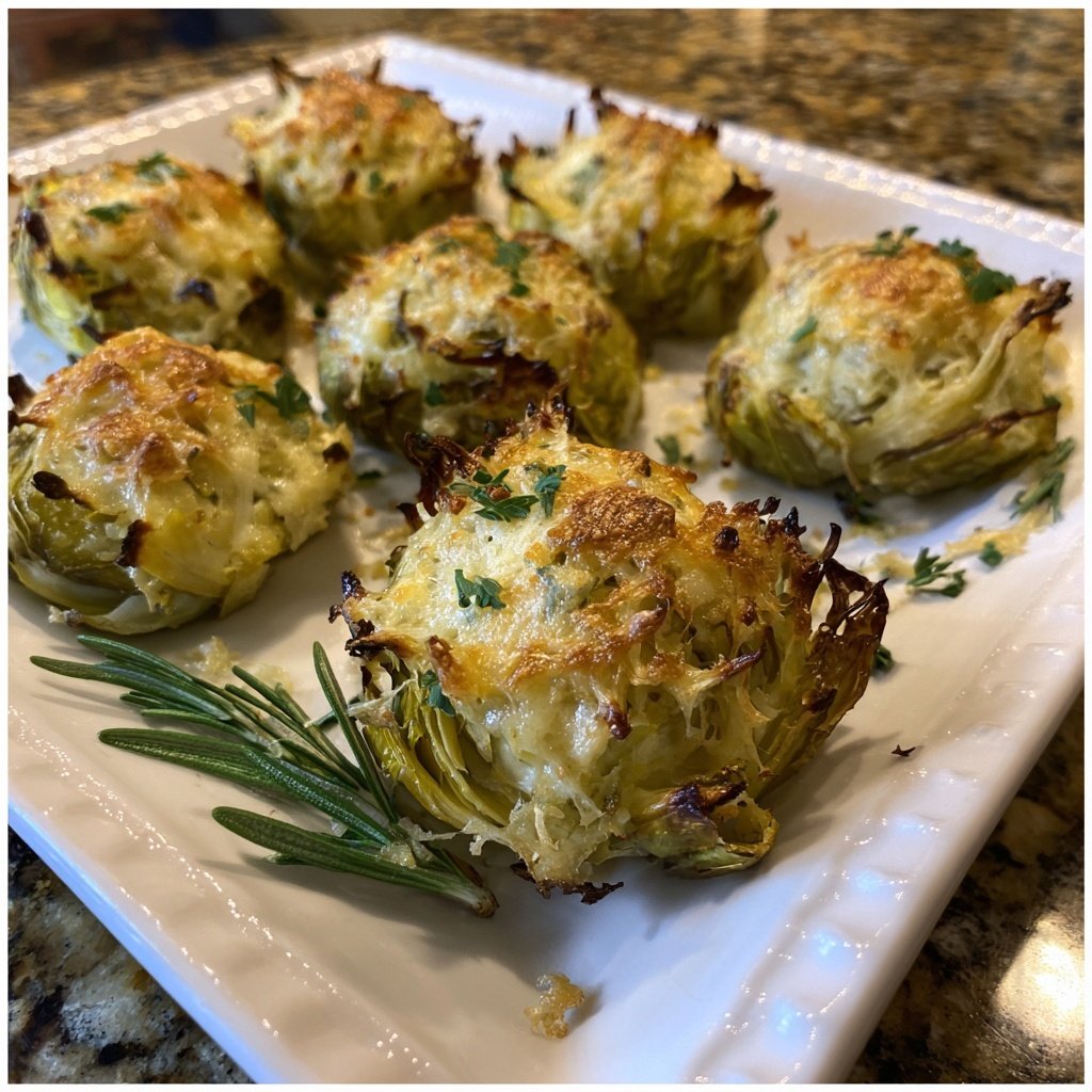 Smashed Rosenkohl aus dem Ofen mit Parmesanhaube​