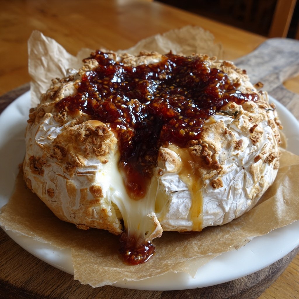 Gebackener Brie mit Feigenmarmelade