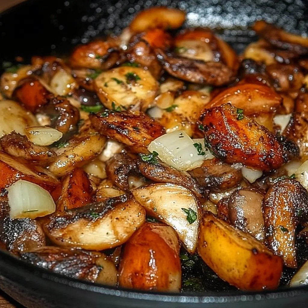 Gebratene Pilze mit Speck und Zwiebeln: Ein Unglaubliches Ultimatives Rezept für 4 Personen