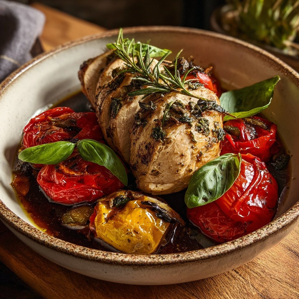 Balsamico Huhn Caprese Frisches Basilikum