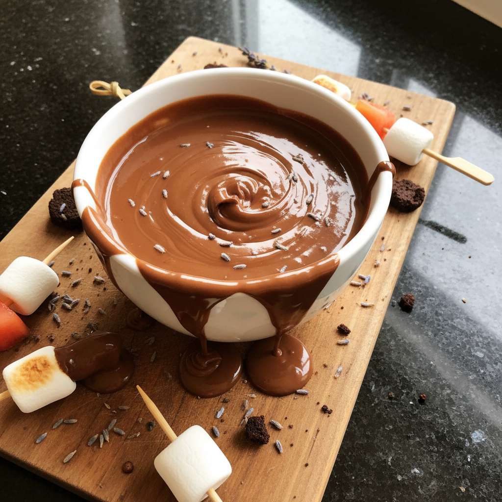 Sanftes Lavendel Schokoladen Fondue