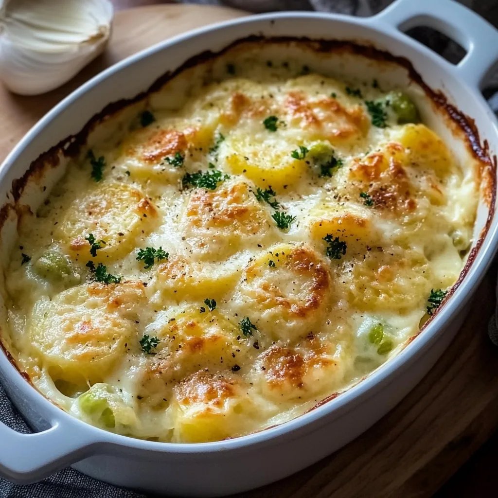 Rosenkohlauflauf mit Kartoffeln und Käse