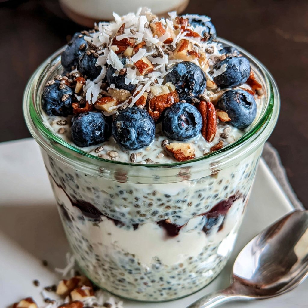 Overnight Chia Protein Becher