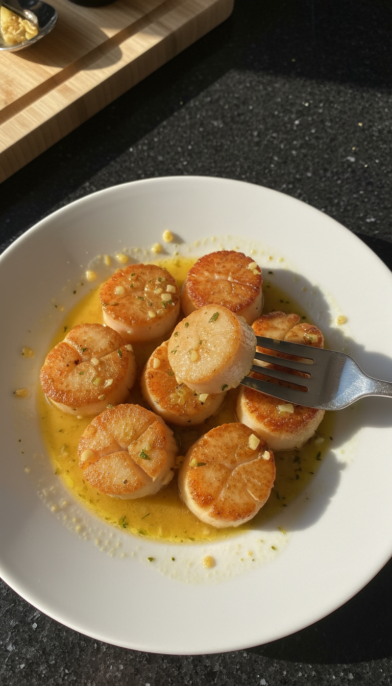 In Wein Sauce Gebratene Jakobsmuscheln​