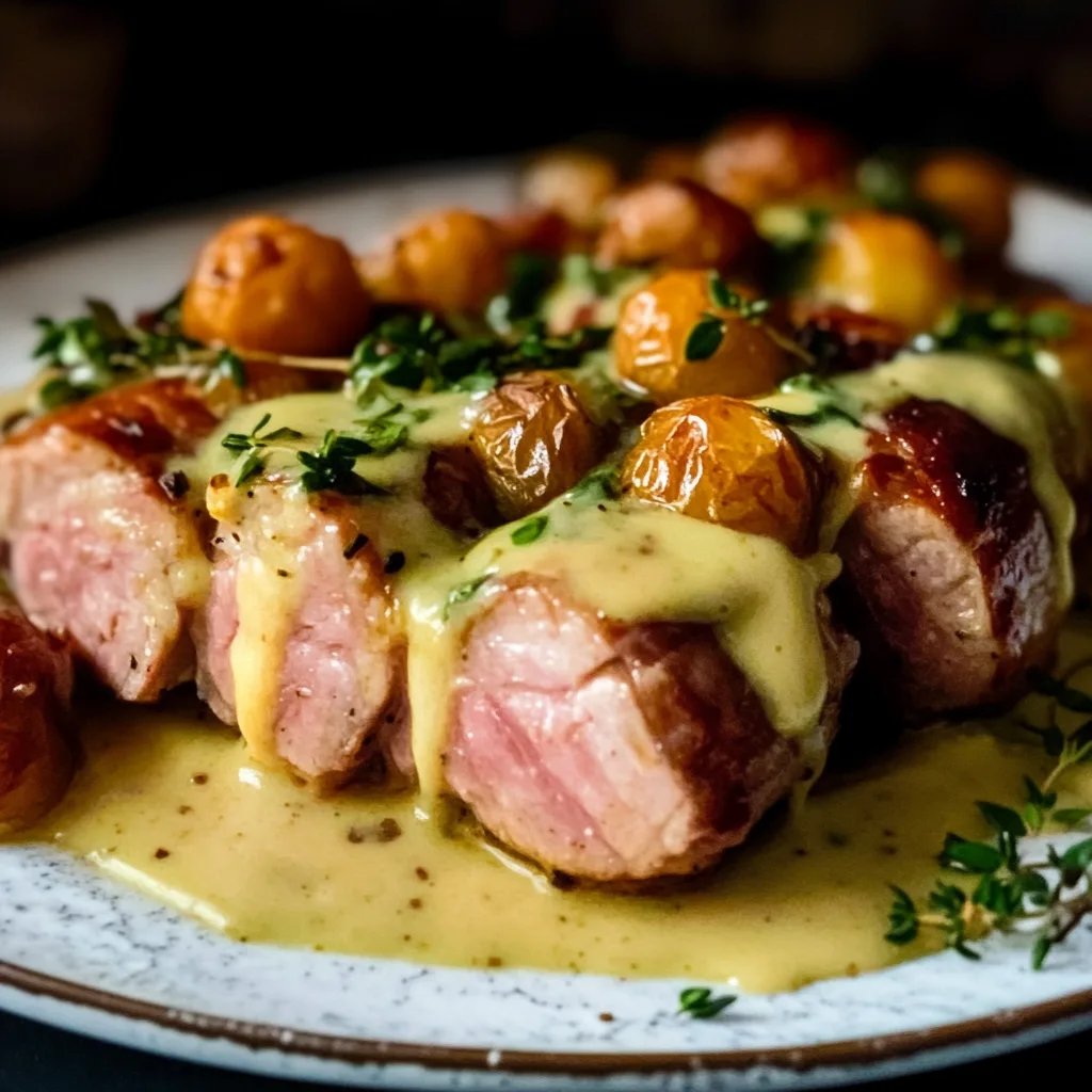 Rosenkohl mit Speck und Käse Soße