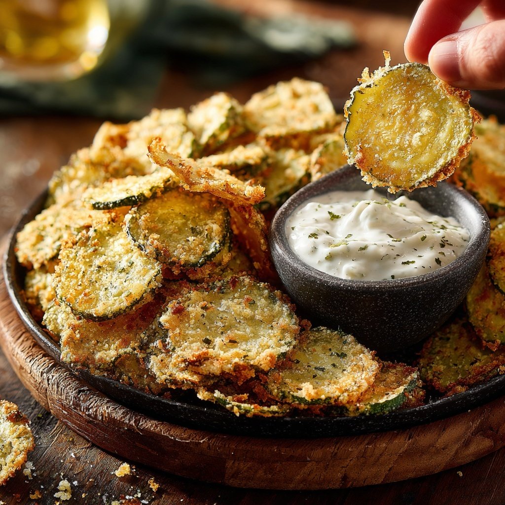 Knusprige Eingelegte Chips mit Dip