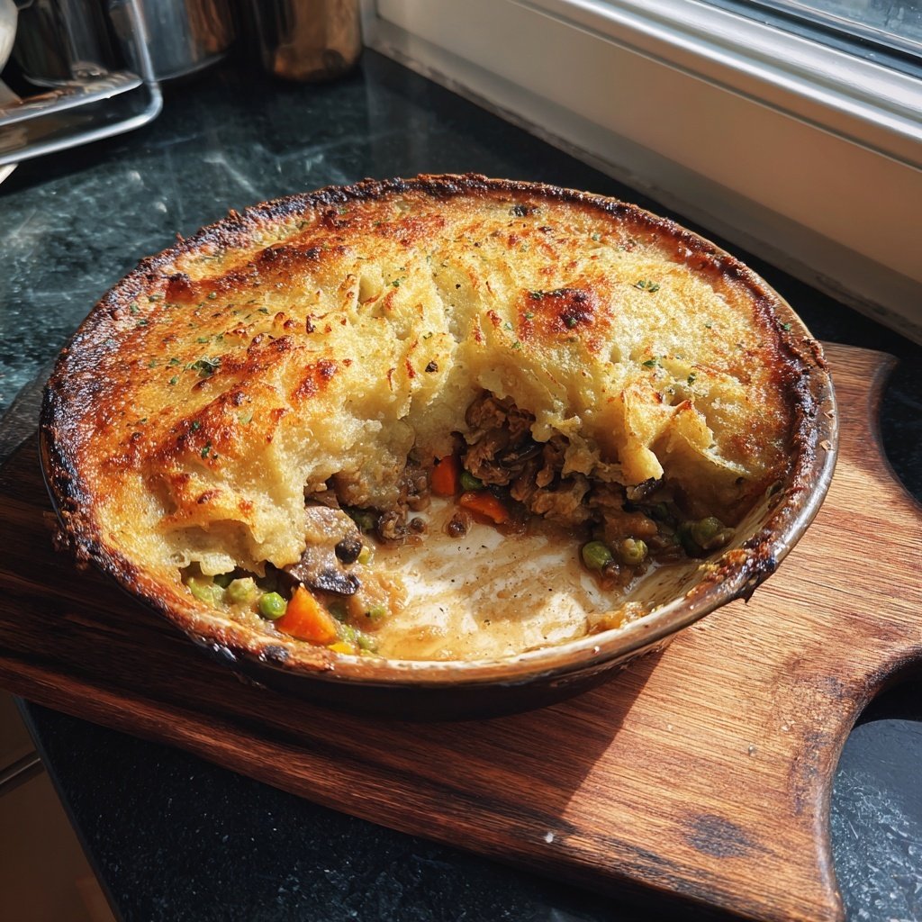 Rustikales Shepherd's Pie mit Pilzen
