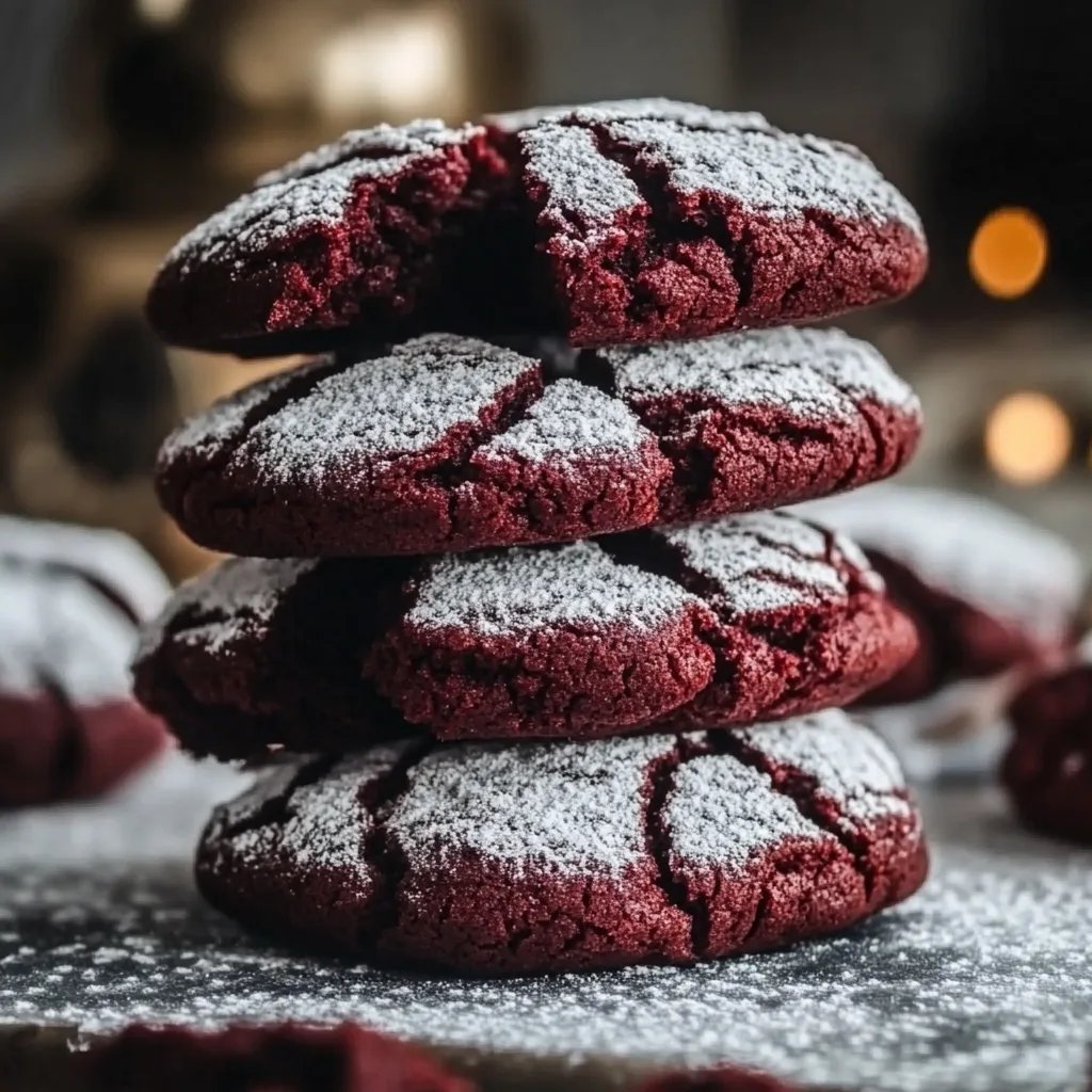 Red Velvet Crinkle Cookies mit Schokolade